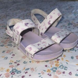 Olivia Miller Lilac and White Butterfly Kids Sandals
